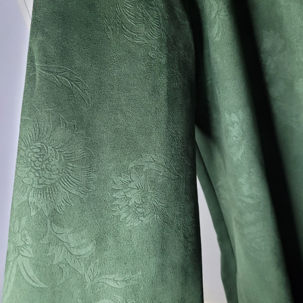TAHARI Notch Collar Open Front  Coat In Green. NWT Sz L MSRP $88 - Picture 5 of 9